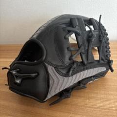 ⭐️美品⭐️Mizuno 黒 レザーグローブ　未使用 Mizuno 黒 レザーグローブ ゴールドロゴ 野球用グローブ 内野手