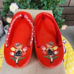 昭和レトロ★赤い草履　19.5cm