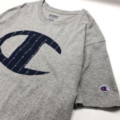Champion ビッグロゴ 半袖Tシャツ グレー メンズL