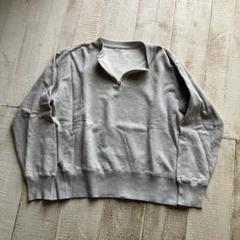 古着 ハーフジップスウェット グレー ボックス 短丈 タロンジッパー 古着 ハーフジップスウェット グレー ボックス 短丈 タロン