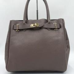 【美品】シータパランティカ ハンドバッグ ターンロック オールレザー トープ系