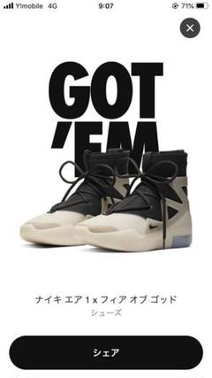 NIKE AIR FEAR OF GOD 1 フィアオブゴッド 専用ページ