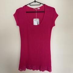 IMPERIAL ピンク Tシャツ Mサイズ レース裾