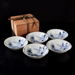 中国　南京染付　神獣文　小皿　豆皿　5客　時代箱付　C　R7810 中国 南京染付 神獣文 小皿 豆皿 5客 時代箱付 C R7810 - メルカリ