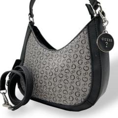 美品 GUESS ゲス 2way ワンショルダーバッグ ハンドバッグ レザー 黒