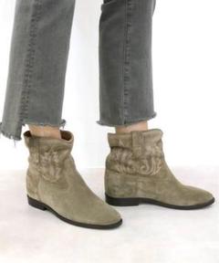 【12月スーパーSALE 15%OFF】 L6139 ドゥーズィエムクラス キャメル ロングブーツ レザー - ブーツ