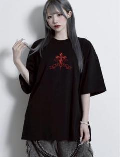 タグ付き レフレム REFLEM クロス刺繍Tシャツ タグ付き ブラック