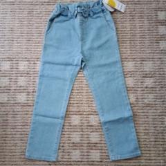 moujonjon　新品　リボン付き　ウエストゴム　ストレッチデニム　120cm