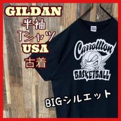 ギルダン キャラクター プリント メンズ ブラック XL 古着 半袖 Tシャツ