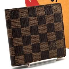 【極美品】ルイヴィトン ダミエ エベヌ ポルトフォイユ マルコ 二つ折り財布
