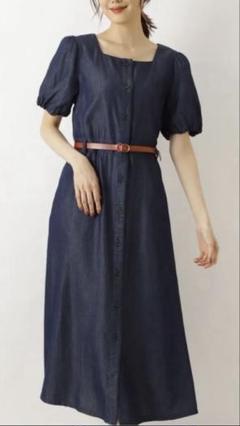 NATURAL BEAUTY BASIC ボリュームスリーブ デニムワンピース