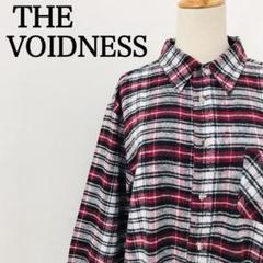 THE VOIDNESS　メンズ　チェック柄　ワインレッド　長袖シャツ　Y2K