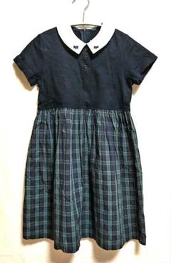 美品 SACCO 女の子 130 襟付き ワンピース チェック お出掛け