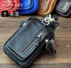 DAYS ART 本革　ウエストポーチ　黒