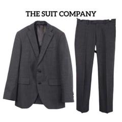 美品☆THE SUIT COMPANY サマースーツ上下【165-8】ストライプ