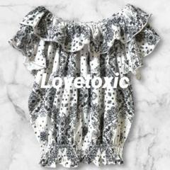 Ld247＊ラブトキシック 半袖 オフショルブラウス ペイズリー柄 M
