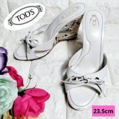 トッズ TOD'S ZEPPA SLEEPER ウェッジサンダル レザー リボン