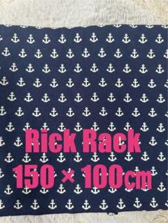 Rick Rack イカリ柄 ニット生地 紺地に白のイカリ