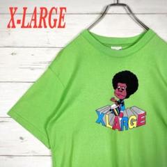 【XLARGE】半袖Tシャツ☆M☆緑☆プリント☆ごりら☆アフロ