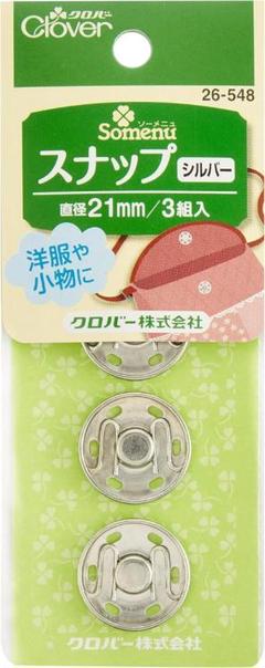 Clover スナップボタン 21mm シルバー 3組 簡単取付 裁縫 手芸のサムネイル