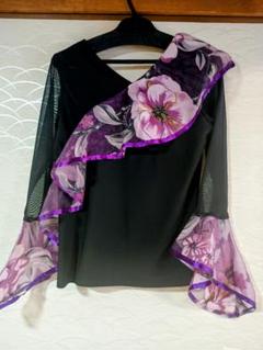 ❴イチオク❵社交ダンストップス 美品　前後フリルデザイン