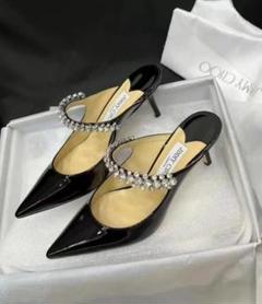 JIMMY CHOO ブラック ポインテッドトゥ ヒール JIMMY CHOO おしゃれ ハイヒール ジミーチュウ ポインテッドトゥ