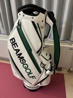 【美品】BEAMS GOLF ツアープロキャディバッグ ホワイト/グリーン 美品】BEAMS GOLF ツアープロキャディバッグ ホワイト/グリーン