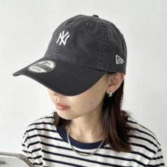 美品 NEW ERA 9TWENTY NY ミニロゴ キャップ チャコールグレー