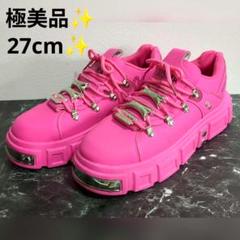 美品✨️厚底スニーカー GAISIMA ネオンカラーショッキングピンク 27cm
