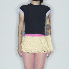 トップス Ans Dotsloevner FRILLED TINY TEE / BLACK トップス Ans Dotsloevner FRILLED TINY TEE / BLACK