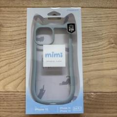 mimi スマホケース　iPhone15 くすみブルー