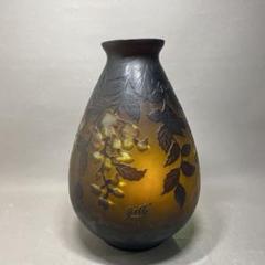エミールガレ　果実紋　一輪挿し　花瓶　技法スフレ　被せガラス　高さ12cm エミールガレ 果実紋 一輪挿し 花瓶 技法スフレ 被せガラス 高さ12cm