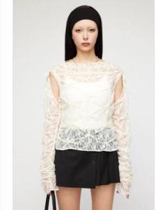 ラグアジェム LAGUAGEM レーストップス　ホワイト LAGUA GEM（ラグアジェム）の「FLOR LACE HOODIE トップス（T