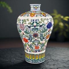 纏枝文大梅瓶 工芸品 陶磁器 装飾品 花瓶 花器 美品 美術品 置物