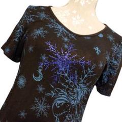 H.Jelly　レース付き黒長袖Tシャツ 王冠デザイン H.Jellyレース付き黒長袖Tシャツ 王冠デザイン