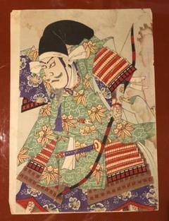 浮世絵 ”花柄の陣羽織の武将”