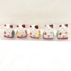 ⭐️招き猫 置物 5体セット 商売繁盛 ネコグッズ 開運 置物 ミニサイズ