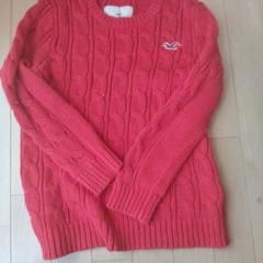 Hollister ケーブルニットセーター S 赤