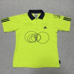 adidas 2002 日韓 W杯 スタッフウェア ポロシャツ 蛍光イエロー