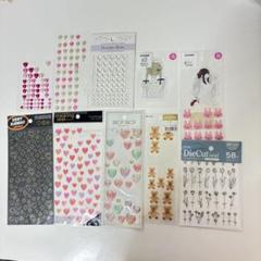 シール　11種類セット　花　ハート　パール　クマ　透明　女の子　うさぎ
