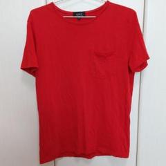 apc 胸ポケットtシャツ 赤