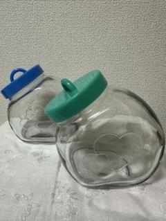 昭和レトロ　ガラス瓶　駄菓子瓶 戦前 昭和レトロ 煎餅瓶 ガラス 気泡入り 昭和 保存瓶 駄菓子瓶