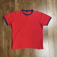 y2k 90s OLD UNIQLO赤リンガーTシャツ半袖ボックスシルエット短丈