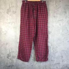 Y738古着　チェックパンツ　パジャマパンツ　赤　黒　白　90s Y2K