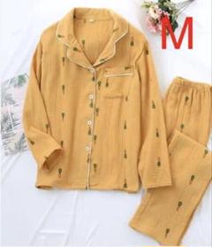 タグ付き、植物柄 パジャマ 100%綿　Mサイズ