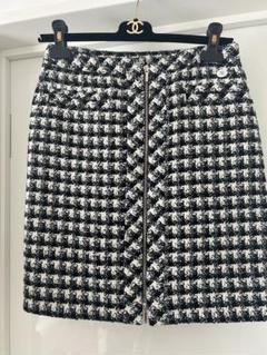 CHANEL ツイードチェック タイトスカート 34 美品