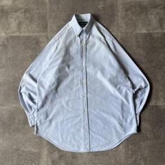 00s Ralph Lauren BDシャツ XL相当 裾ポニー青 A341