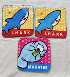美品含む｜沖縄美ら海｜サメ＆マナティ柄タオル3枚セット