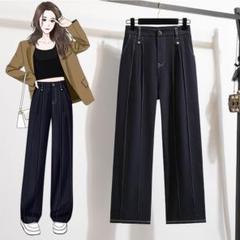 大きいサイズ ワイドパンツ ハイウエスト＆着痩せ I レディース シンプル 無地