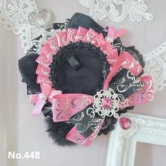 猫耳ロゼット　痛ロゼット ピンク　ローズ　 ねこしっぽ　黒猫　推し活　痛バ